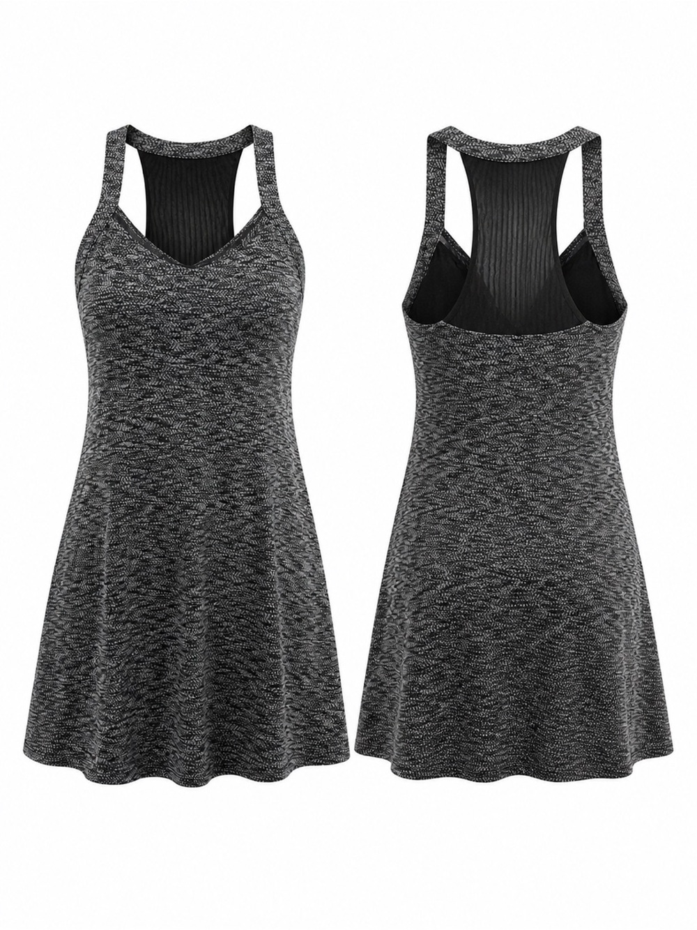 MPG Mondetta Travel Sport Racerback Built in Bra Sz L Black Gray